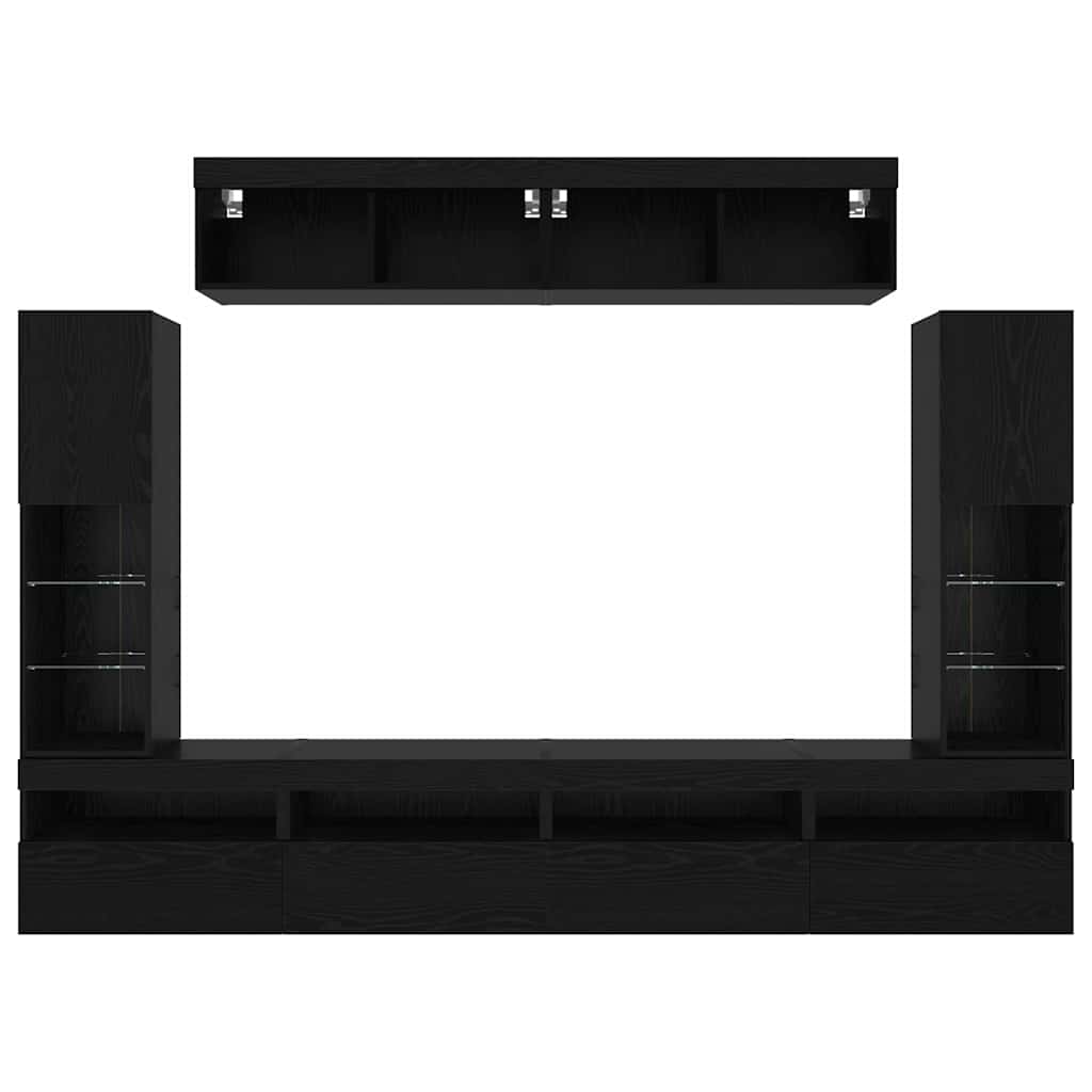 vidaXL Σετ επίπλου τηλεόρασης 6 pcs Μαύρη δρυς Επεξεργασμένο ξύλο