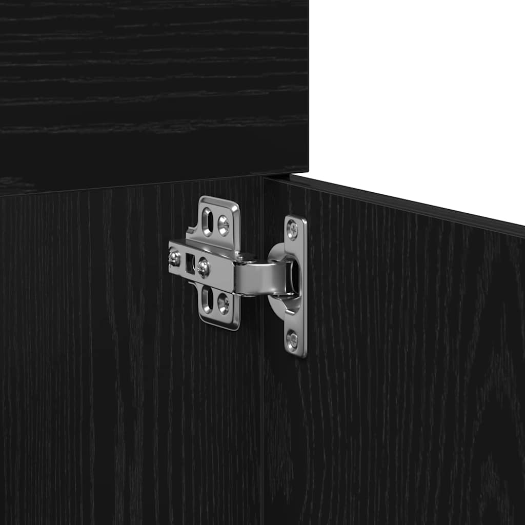 vidaXL Σετ Επίπλων Μπάνιου με πόρτα 2 pcs Μαύρη Οξυά 90 x 38.5 x 46 cm