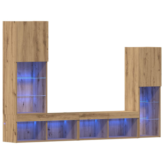 vidaXL Ντουλάπι TV 4 pcs artisan δρυς Επεξεργασμένο ξύλο
