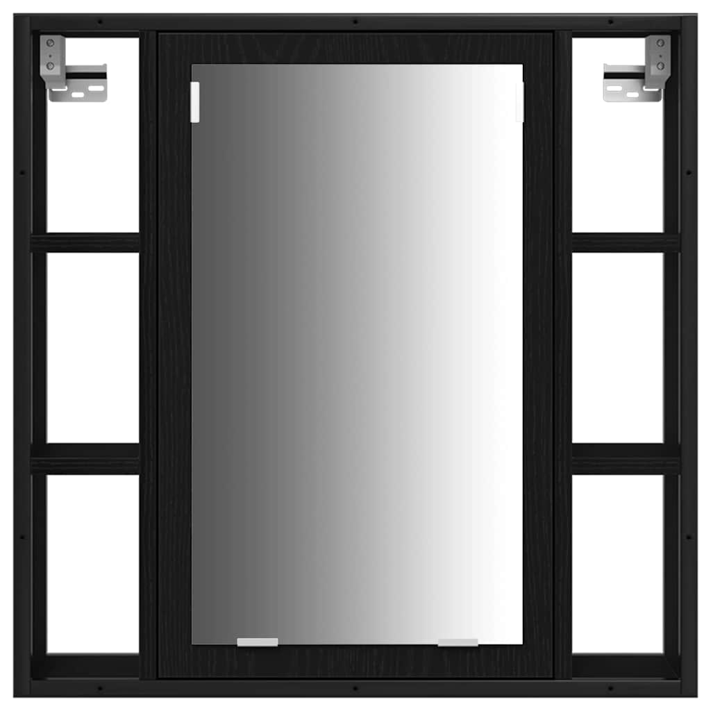 vidaXL Σετ Ντουλαπιών Μπάνιου 3 pcs Μαύρη δρυς 33 x 33 x 185.5 εκ