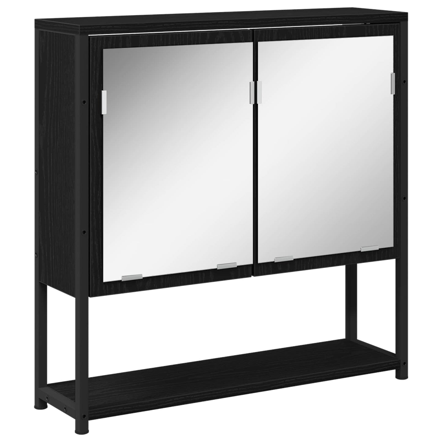 vidaXL Σετ Επίπλων Μπάνιου 4 τμχ. Μαύρο 33 x 33 x 185,5 εκ