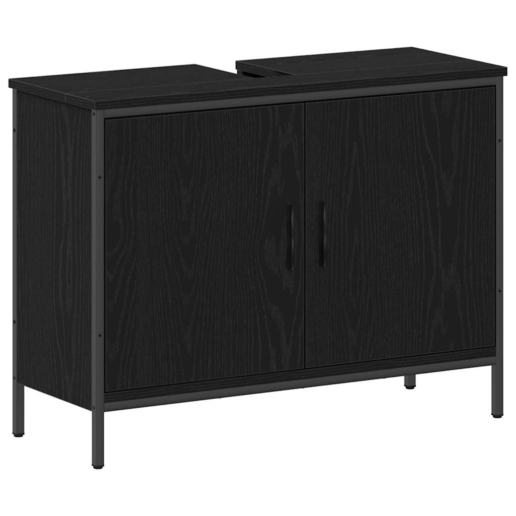 vidaXL Σετ Επίπλων Μπάνιου με ράφι Άλλο 4 pcs Μαύρο 33 x 33 x 185.5 εκ