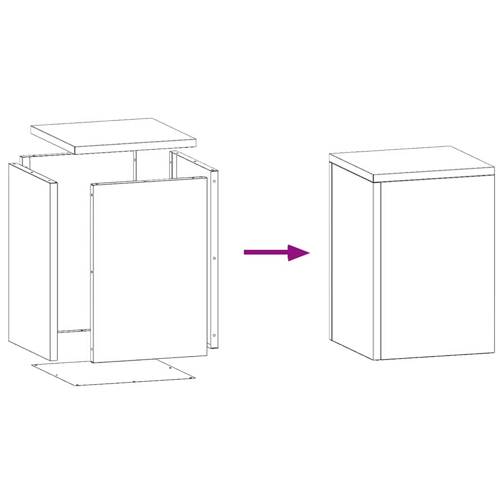 vidaXL Βάση φυτών 2 pcs Λαδί 24 x 24 x 35 εκ. Ατσάλι