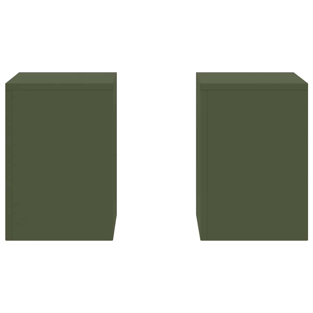 vidaXL Βάση φυτών 2 pcs Λαδί 24 x 24 x 35 εκ. Ατσάλι