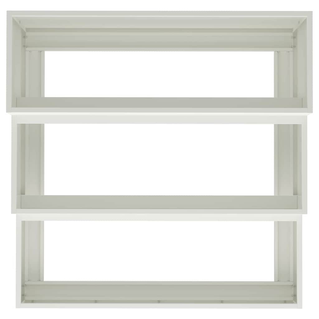 vidaXL Γλάστρα Κήπου Λευκό 90 x 90 x 35 εκ Ψυχρής έλασης χάλυβας