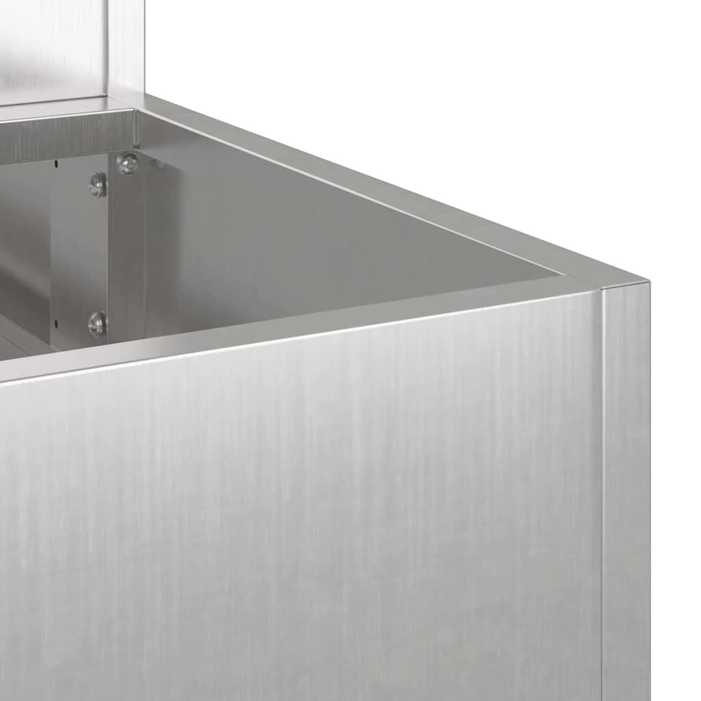 vidaXL Γλάστρα Κήπου Ασημί 90 x 90 x 35 εκ Ανοξείδωτο ατσάλι