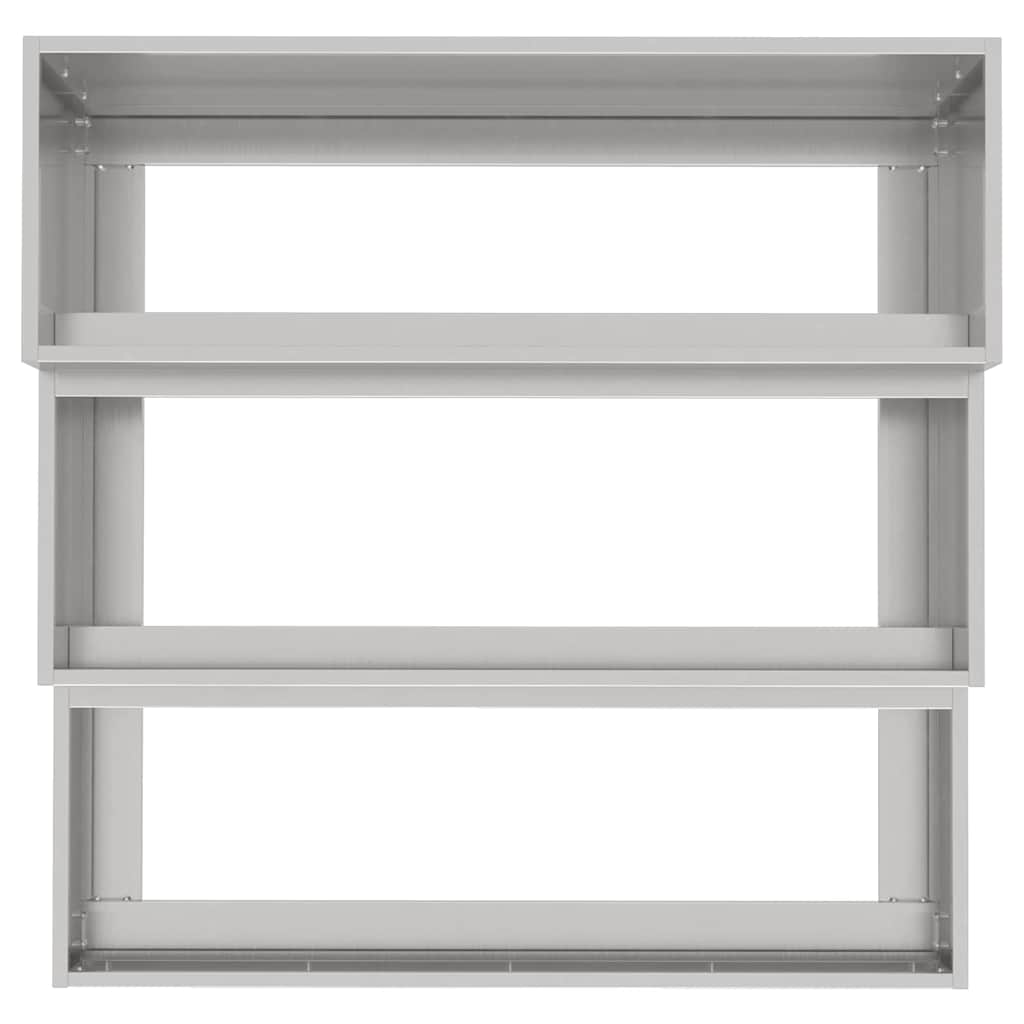 vidaXL Γλάστρα Κήπου Ασημί 90 x 90 x 35 εκ Ανοξείδωτο ατσάλι