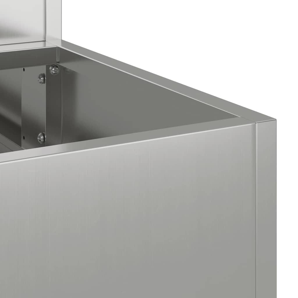 vidaXL Γλάστρα Κήπου Ασημί 90 x 90 x 35 εκ Επικαλυμμένος Χάλυβας