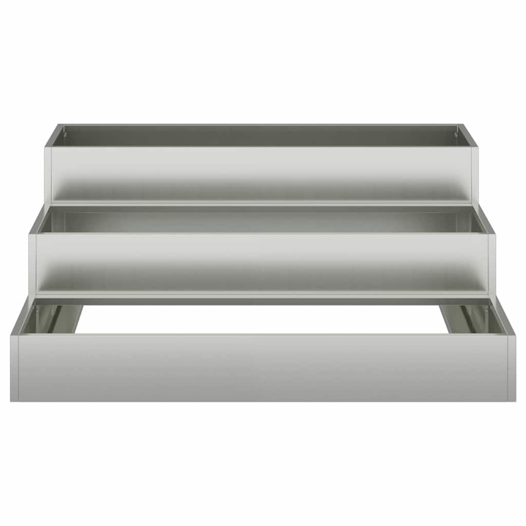 vidaXL Γλάστρα Κήπου Ασημί 90 x 90 x 35 εκ Επικαλυμμένος Χάλυβας