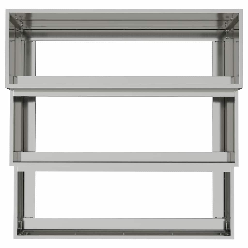 vidaXL Γλάστρα Κήπου Ασημί 90 x 90 x 35 εκ Επικαλυμμένος Χάλυβας