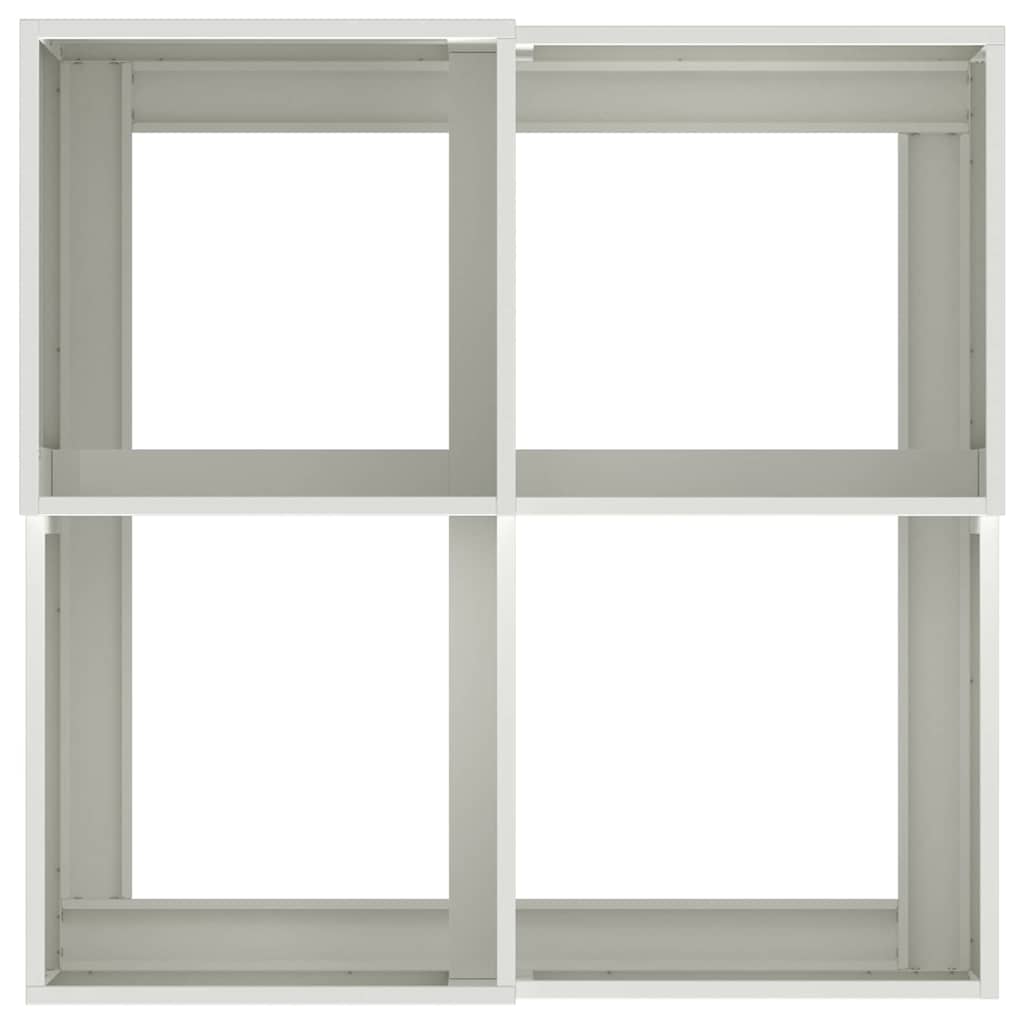 vidaXL Γλάστρα Κήπου Λευκό 80 x 80 x 48 εκ. Ατσάλι