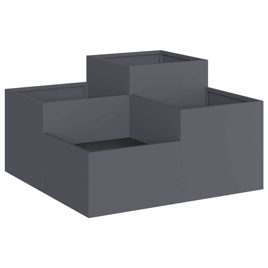 vidaXL Γλάστρα Κήπου Ανθρακί 80 x 80 x 48 εκ. Ατσάλι