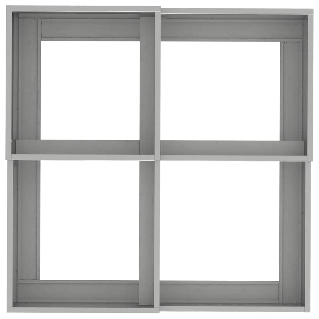 vidaXL Γλάστρα Κήπου Ασημί 100 x 100 x 48 εκ. Ανοξείδωτο ατσάλι