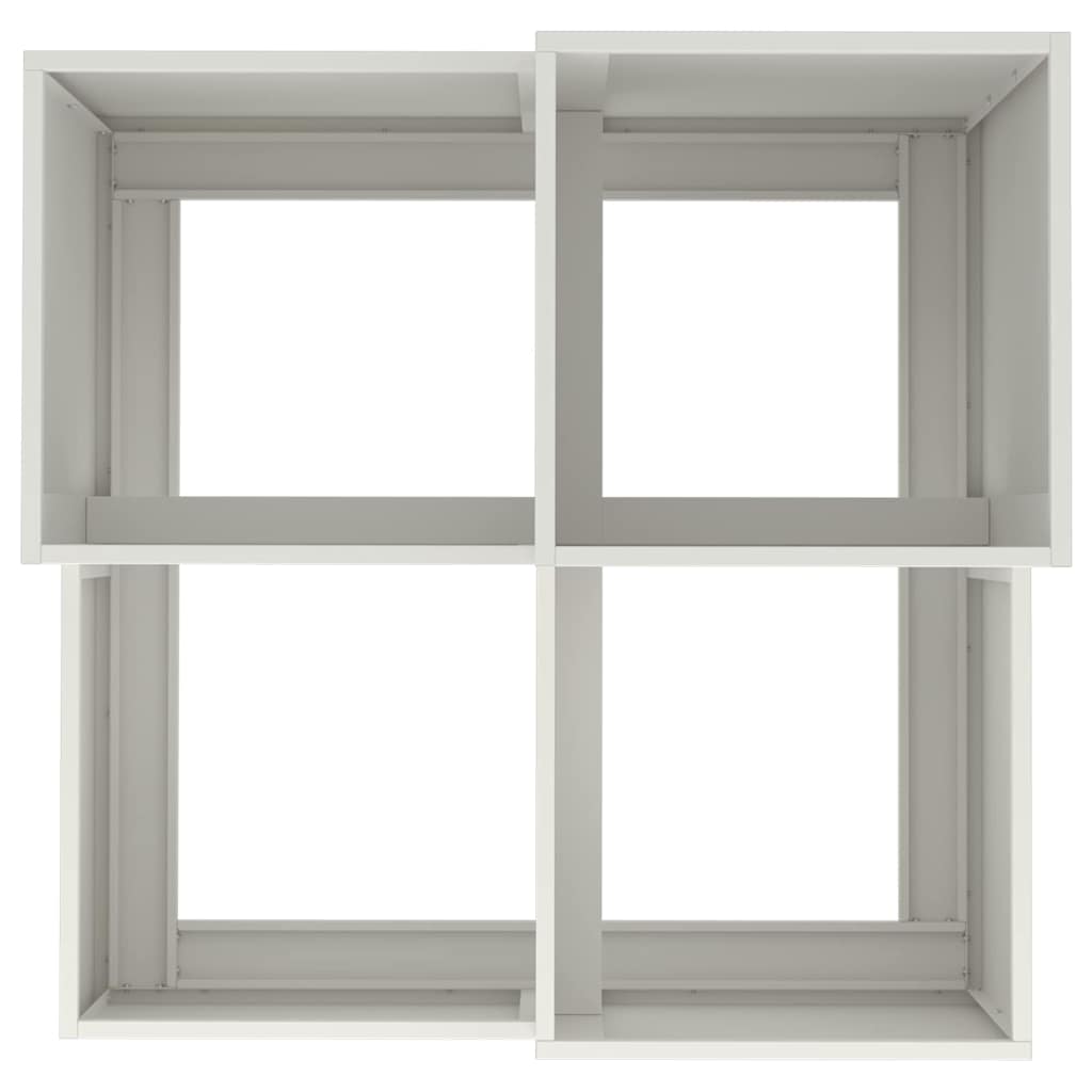 vidaXL Γλάστρα Κήπου Λευκό 80 x 80 x 60 εκ. Ατσάλι