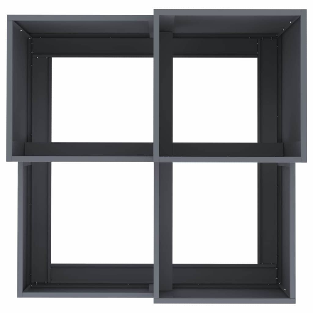 vidaXL Γλάστρα Κήπου Ανθρακί 80 x 80 x 60 εκ. Ατσάλι