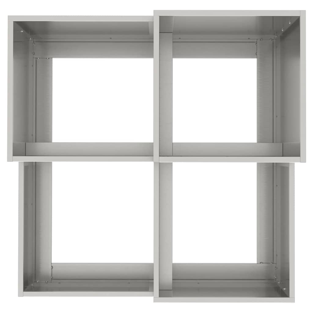 vidaXL Γλάστρα Κήπου Ασημί 80 x 80 x 60 εκ. Ανοξείδωτο ατσάλι