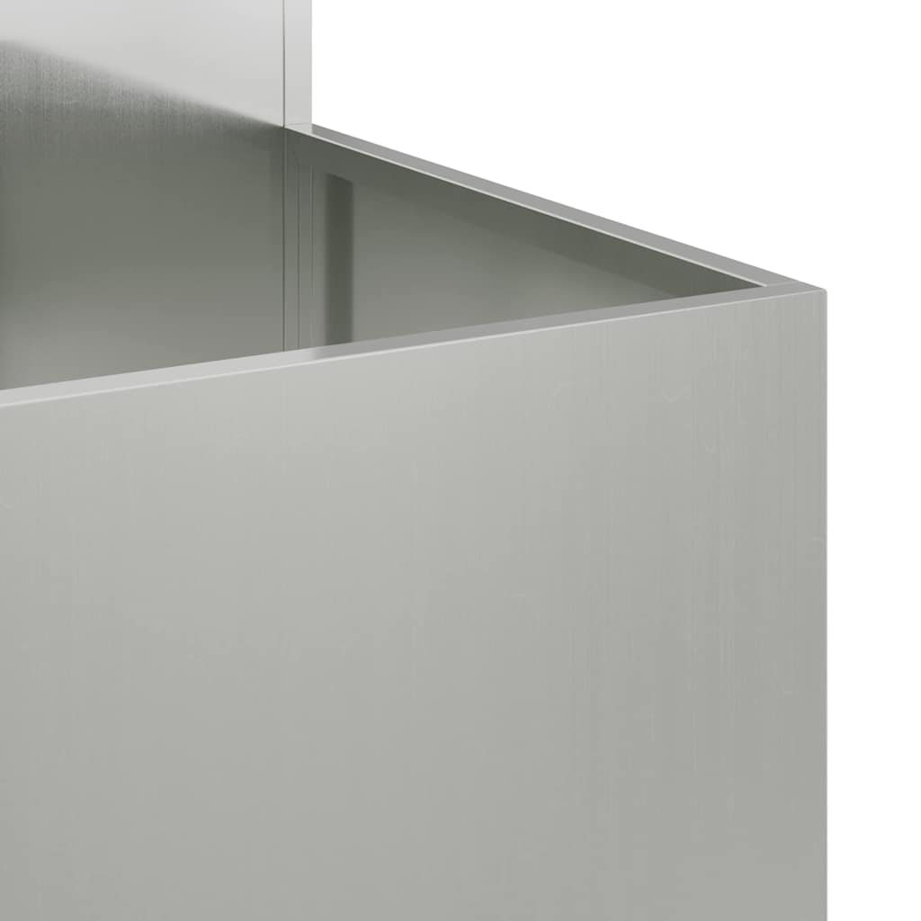 vidaXL Γλάστρα Κήπου Ασημί 80 x 80 x 60 εκ. Γαλβανισμένος χάλυβας