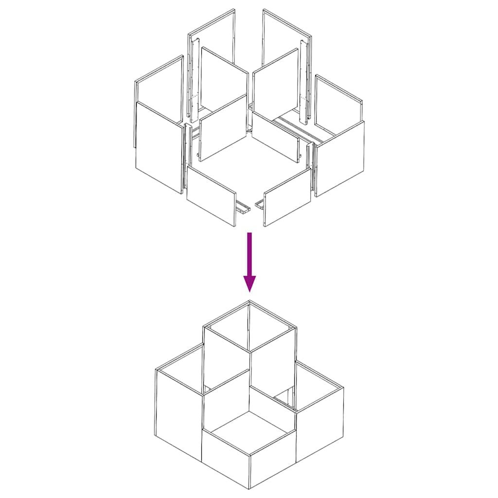 vidaXL Γλάστρα Κήπου Ασημί 80 x 80 x 60 εκ. Γαλβανισμένος χάλυβας