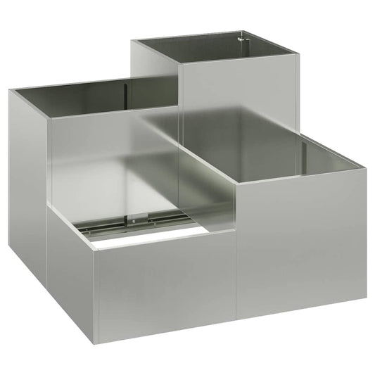 vidaXL Γλάστρα Κήπου Ασημί 80 x 80 x 60 εκ. Γαλβανισμένος χάλυβας
