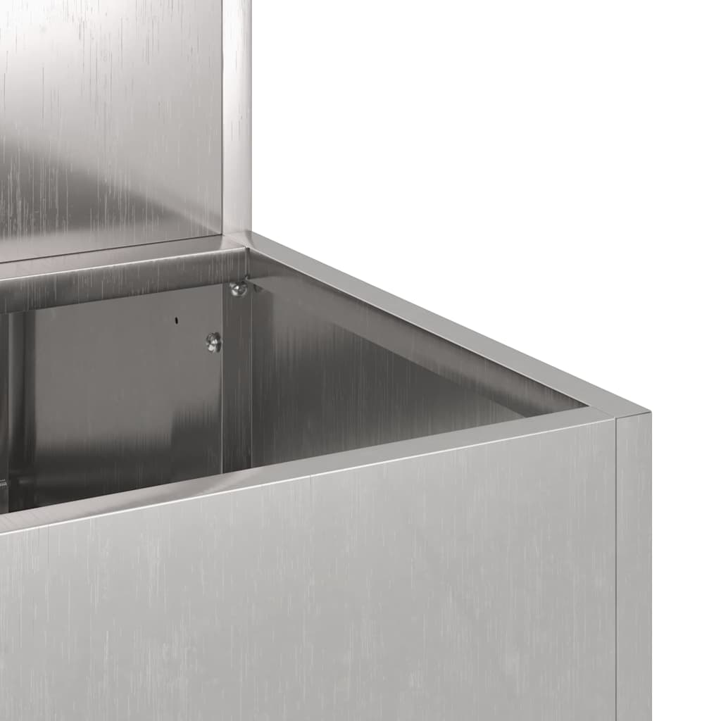 vidaXL Γλάστρα Κήπου Ασημί 100 x 60 x 45 εκ Ανοξείδωτο ατσάλι