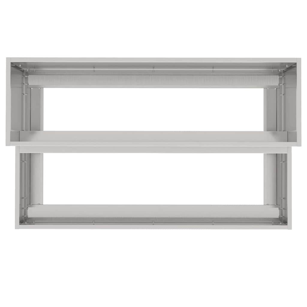 vidaXL Γλάστρα Κήπου Ασημί 100 x 60 x 45 εκ Ανοξείδωτο ατσάλι