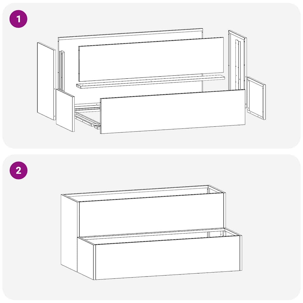 vidaXL Γλάστρα Κήπου Ασημί 100 x 60 x 45 εκ Επικαλυμμένος Χάλυβας