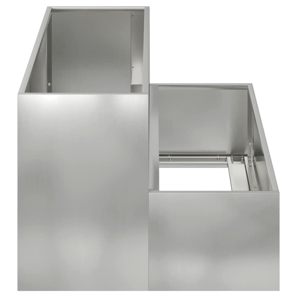 vidaXL Γλάστρα Κήπου Ασημί 100 x 60 x 45 εκ Επικαλυμμένος Χάλυβας