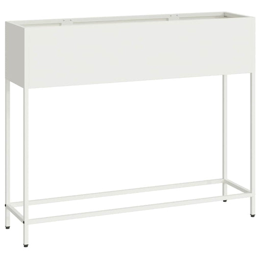 vidaXL Υψωμένη Γλάστρα Κήπου Λευκό 100 x 26 x 82 εκ Ατσάλι