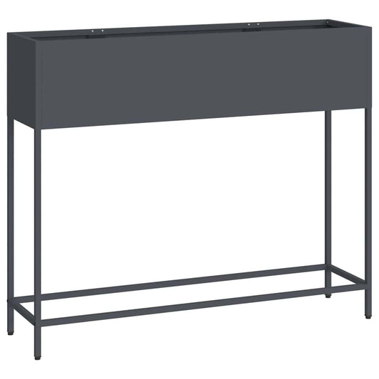 vidaXL Υψωμένη Γλάστρα Κήπου Ανθρακί 100 x 26 x 82 εκ Ατσάλι