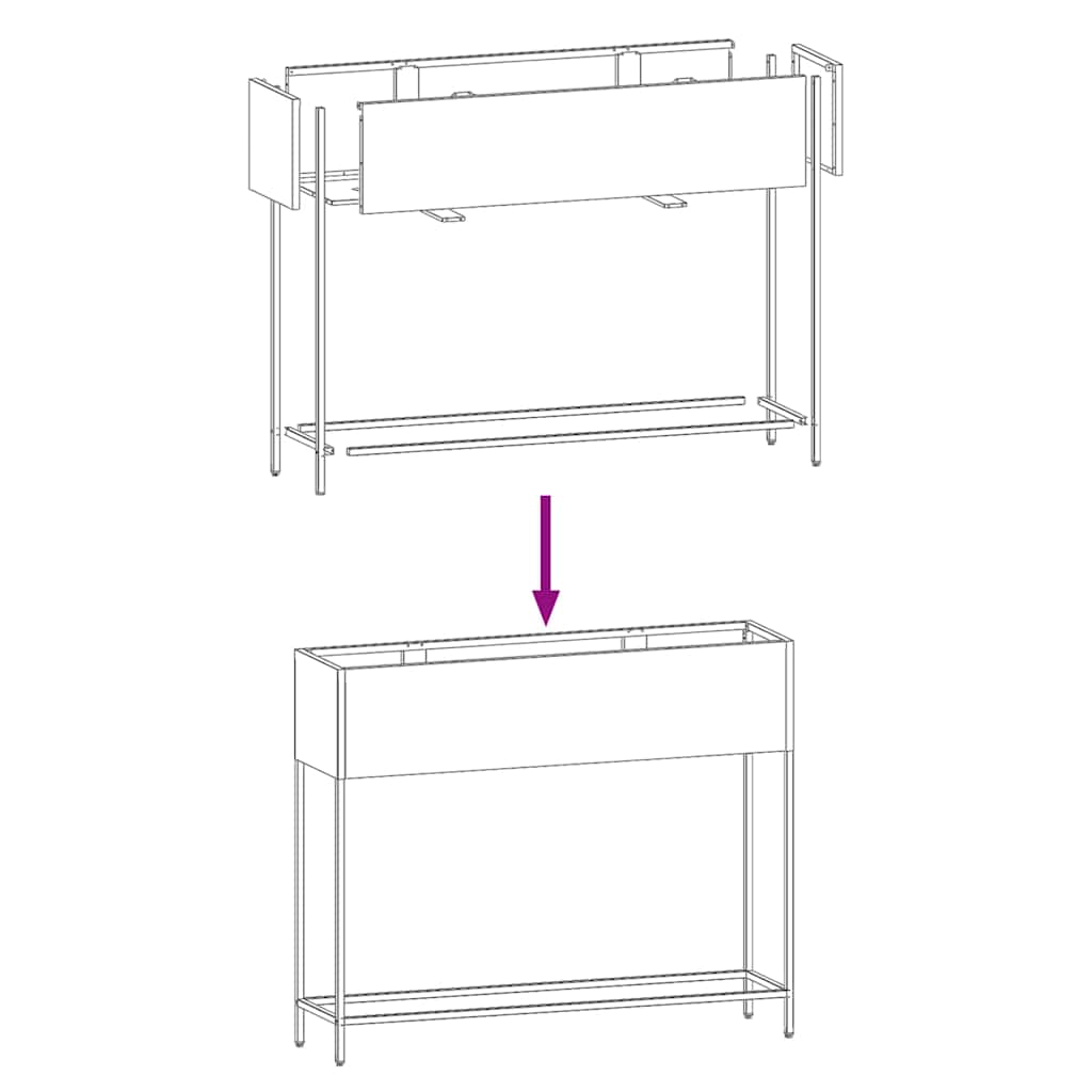 vidaXL Υψωμένη Γλάστρα Κήπου Λαδί 100 x 26 x 82 εκ Ατσάλι