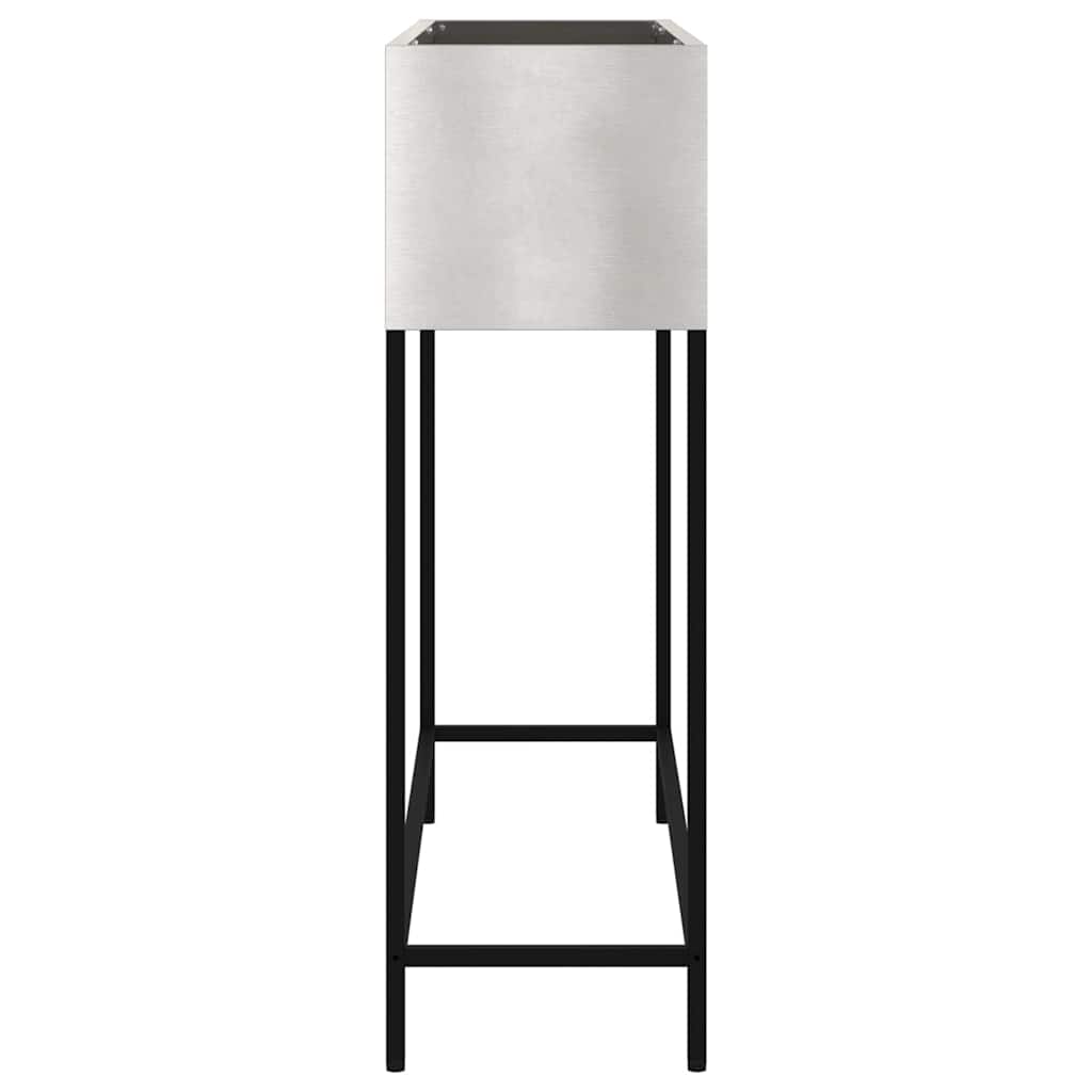 vidaXL Υψωμένη Γλάστρα Κήπου Ασημί 100 x 26 x 82 εκ Ανοξείδωτο ατσάλι