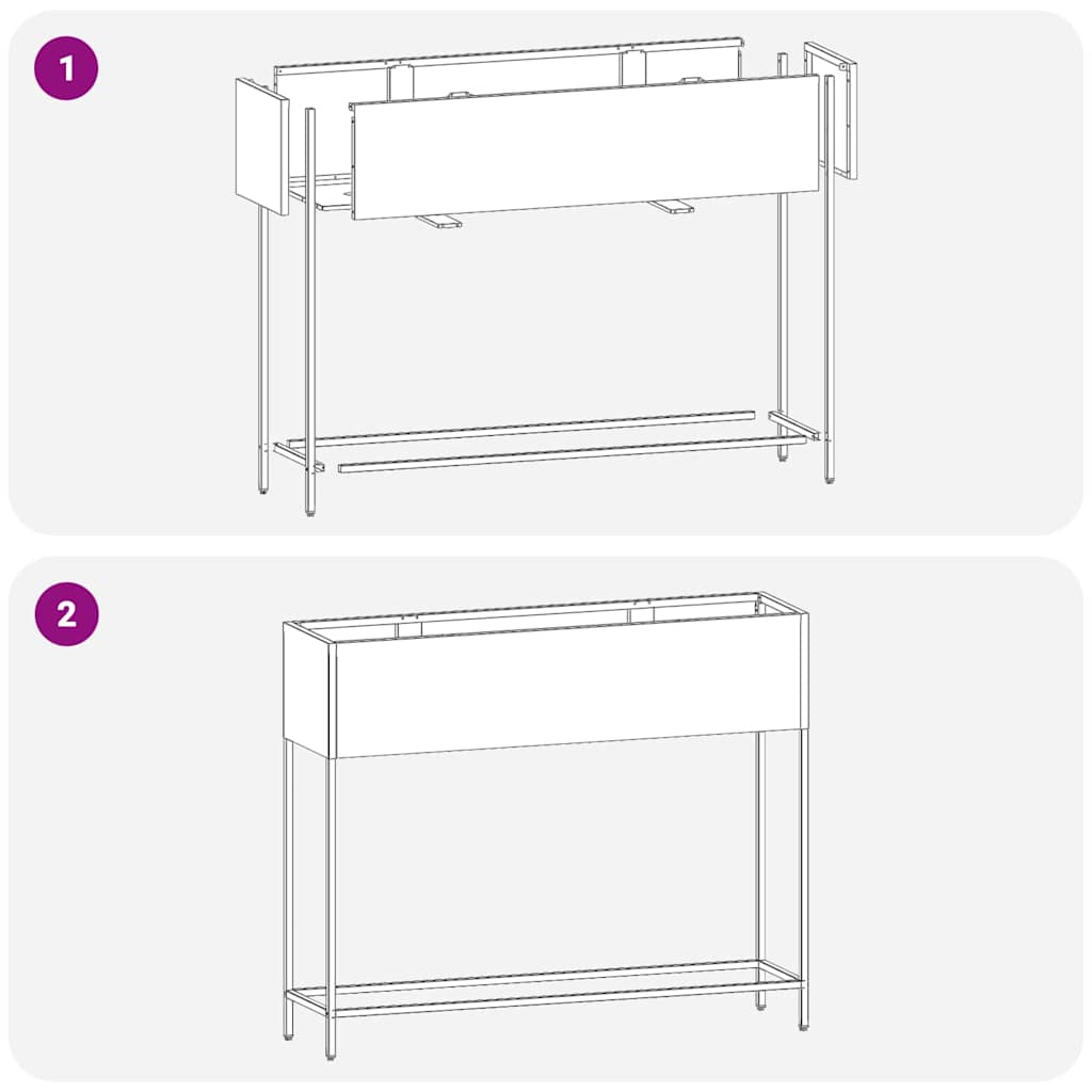 vidaXL Υψωμένη Γλάστρα Κήπου Ασημί 100 x 26 x 82 εκ
