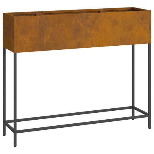 vidaXL Υψωμένη Γλάστρα Κήπου Σκ rusty 100 x 26 x 82 εκ Ατσάλι