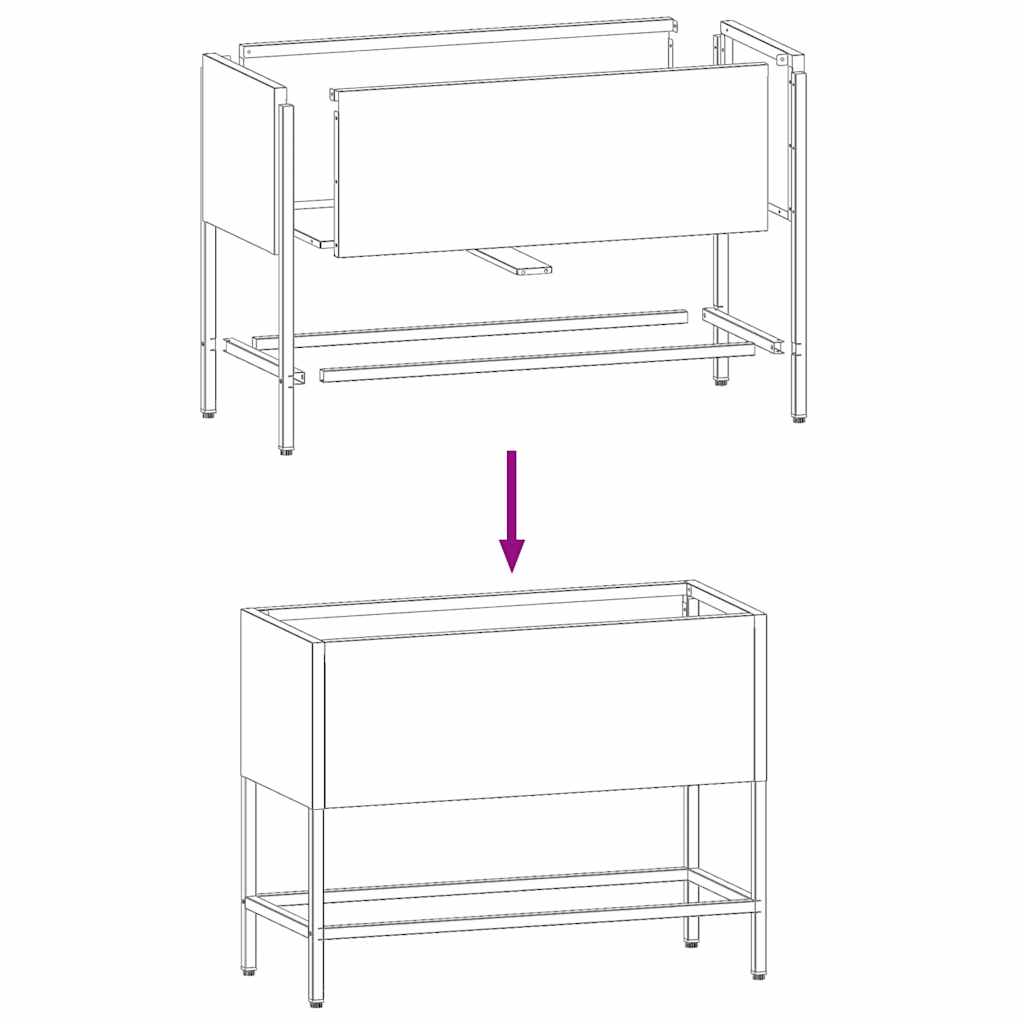 vidaXL Υψωμένη Γλάστρα Κήπου Λευκό 60 x 26 x 45 εκ Ατσάλι