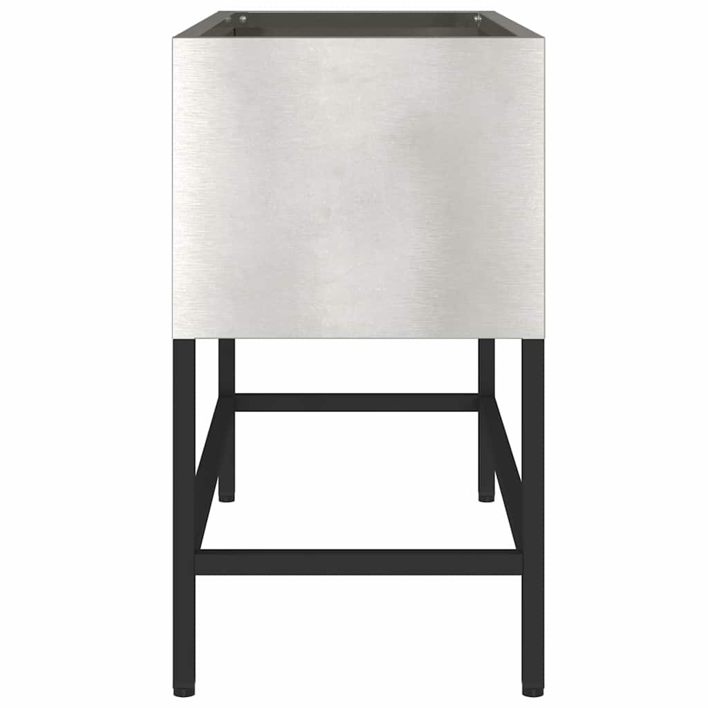 vidaXL Υψωμένη Γλάστρα Κήπου Ασημί 60 x 26 x 45 εκ Ανοξείδωτο ατσάλι