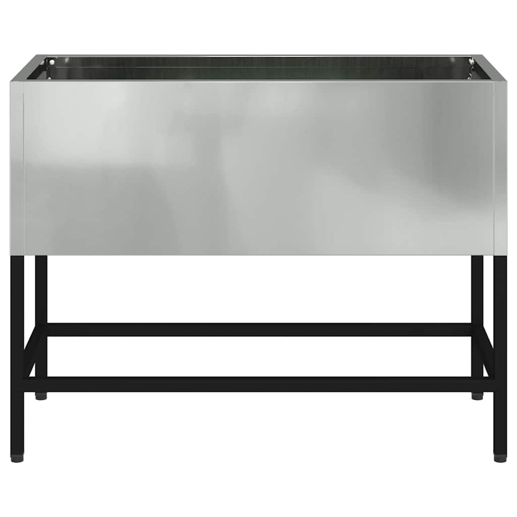 vidaXL Υψωμένη Γλάστρα Κήπου Ασημί 60 x 26 x 45 εκ