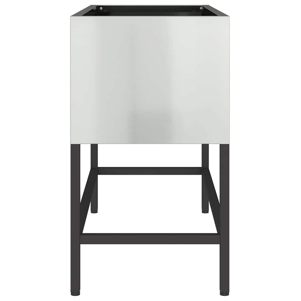 vidaXL Υψωμένη Γλάστρα Κήπου Ασημί 60 x 26 x 45 εκ