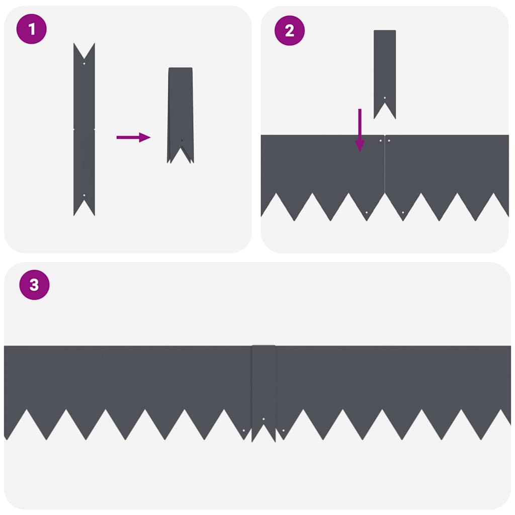 vidaXL Περίγραμμα γκαζόν 30 pcs Ανθρακί 100 x 0.05 x 20 εκ