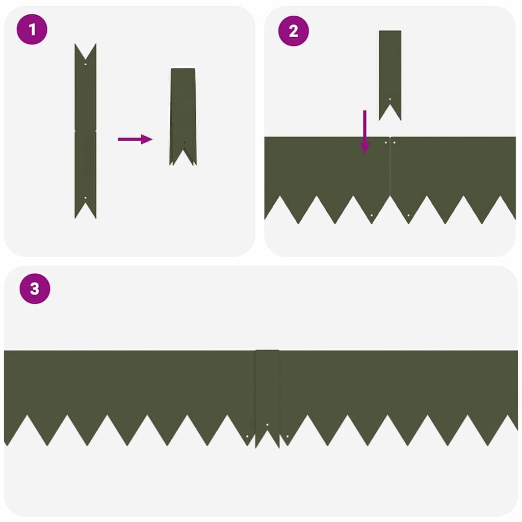 vidaXL Περίγραμμα γκαζόν 30 pcs Ελιά Πράσινη 100 x 0.05 x 20 εκ