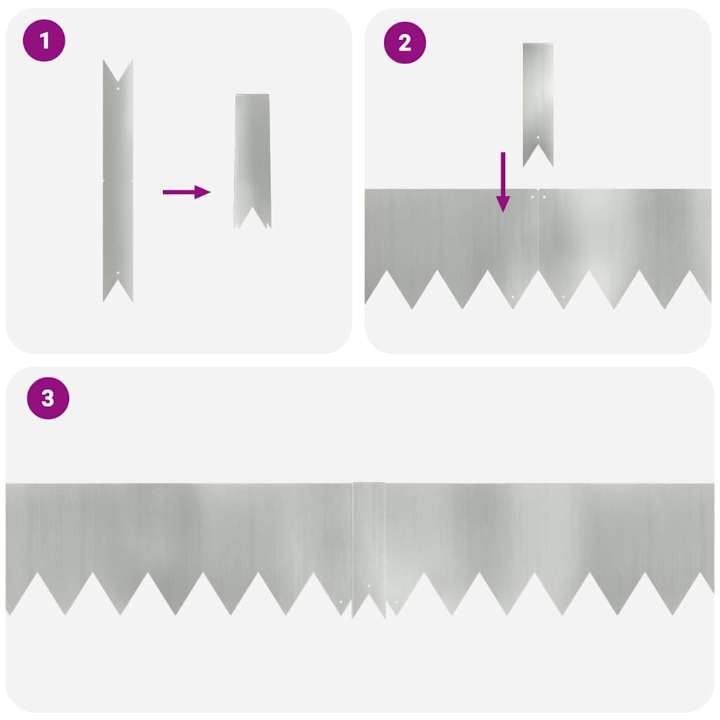 vidaXL Περίγραμμα γκαζόν 20 pcs Ασημί 100 x 0.05 x 20 εκ