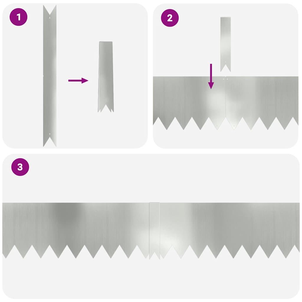 vidaXL Περίγραμμα γκαζόν 20 pcs Ασημί 100 x 0.05 x 20 εκ
