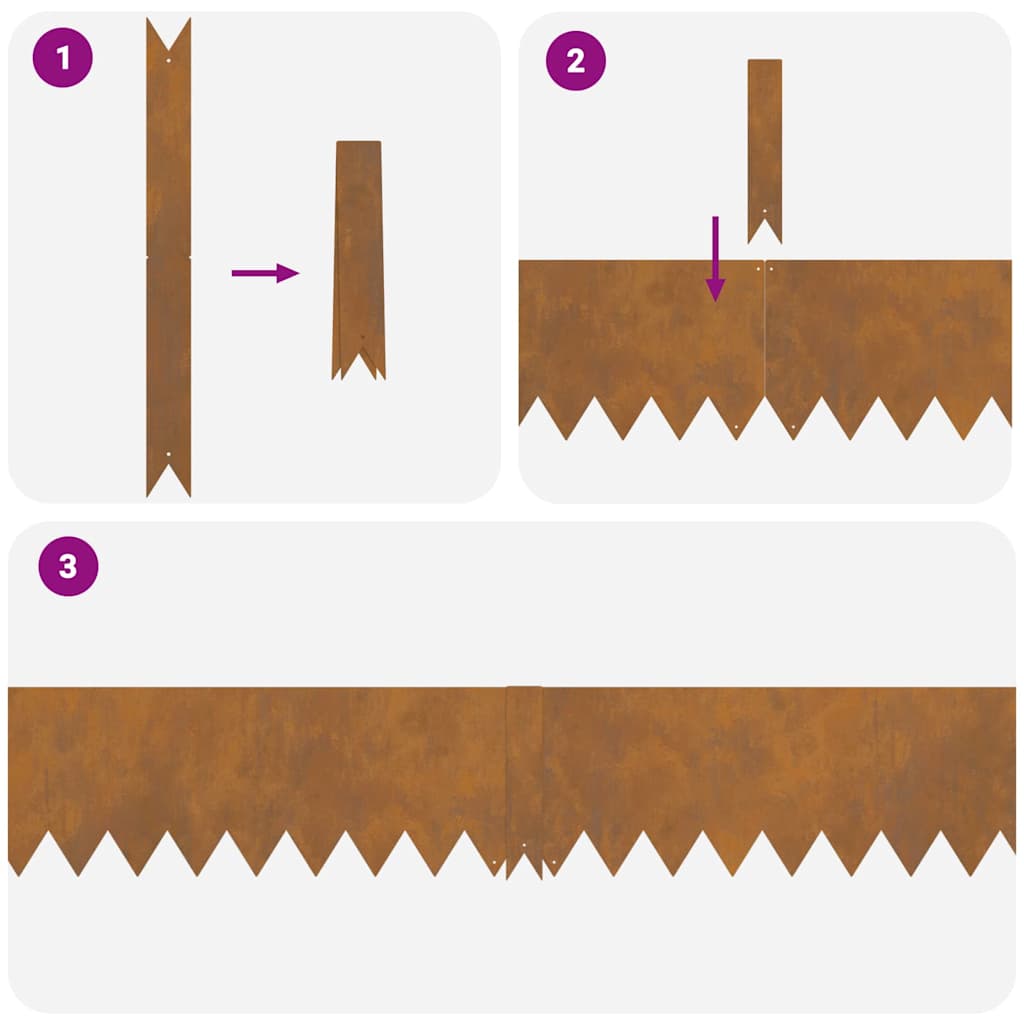vidaXL Περίγραμμα γκαζόν 20 pcs Καφέ 100 x 0.05 x 20 εκ