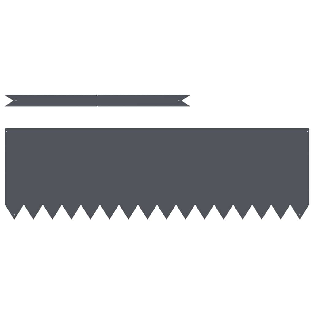 vidaXL Περίγραμμα γκαζόν 10 pcs Ανθρακί 100 x 0.05 x 20 εκ