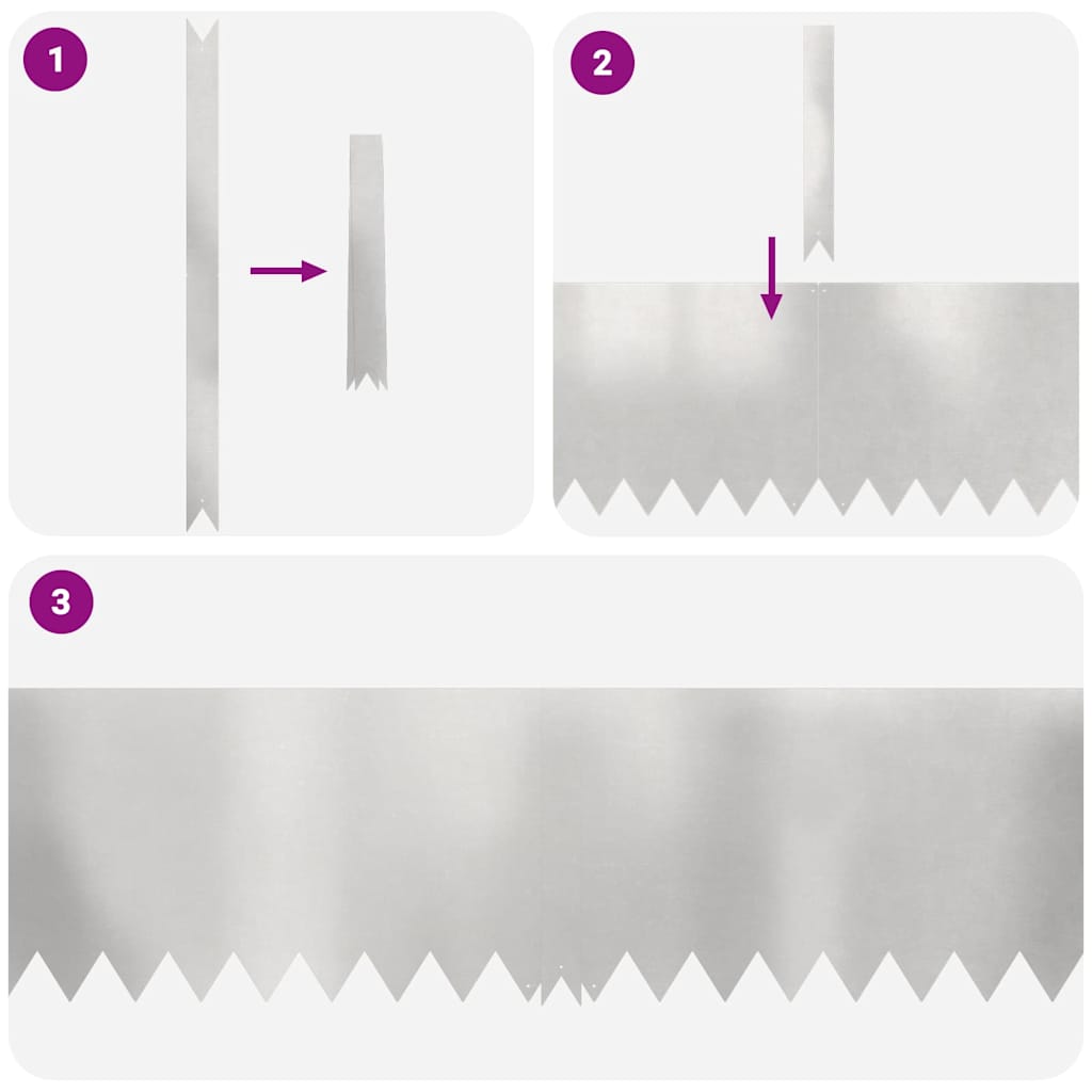 vidaXL Περίγραμμα γκαζόν 20 pcs Ασημί 100 x 0.05 x 20 εκ
