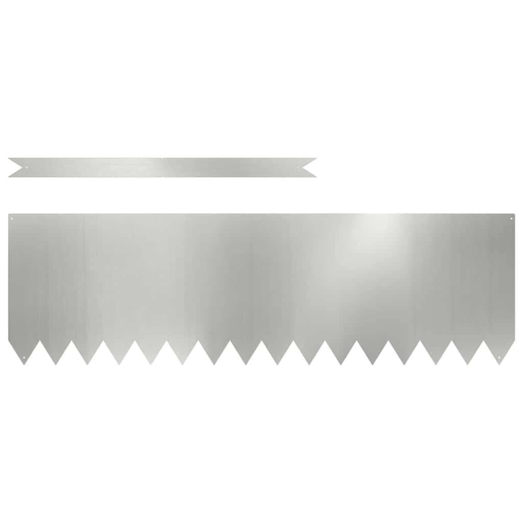 vidaXL Περίγραμμα γκαζόν 10 pcs Ασημί 100 x 0.05 x 20 εκ