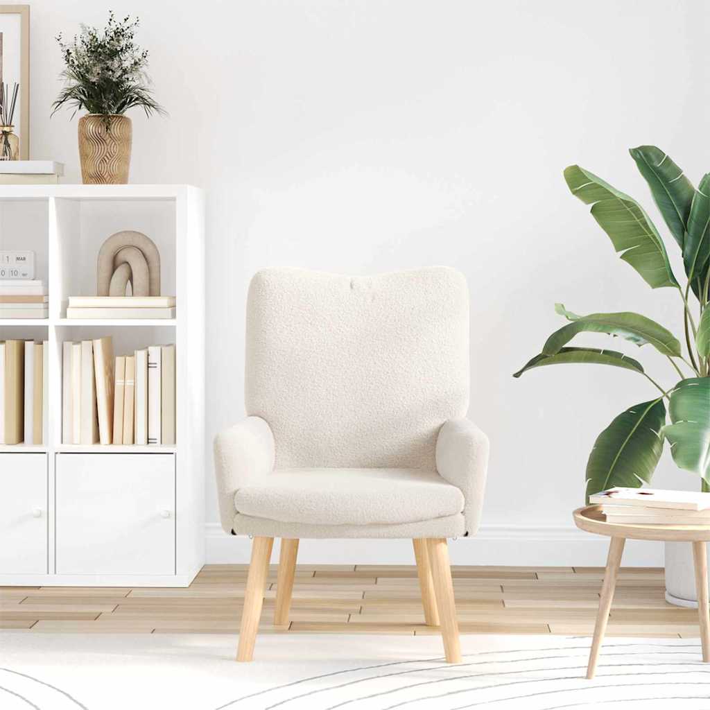 vidaXL Πολυθρόνα Κρεμ 63 x 67 x 94 εκ. ύφασμα