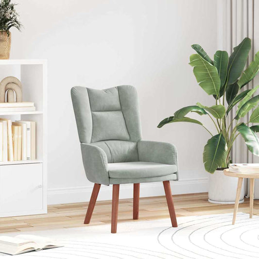 vidaXL Χαλαρωτική Πολυθρόνα Ανοιχτό γκρι 63 x 67 x 94 εκ. Βελούδο