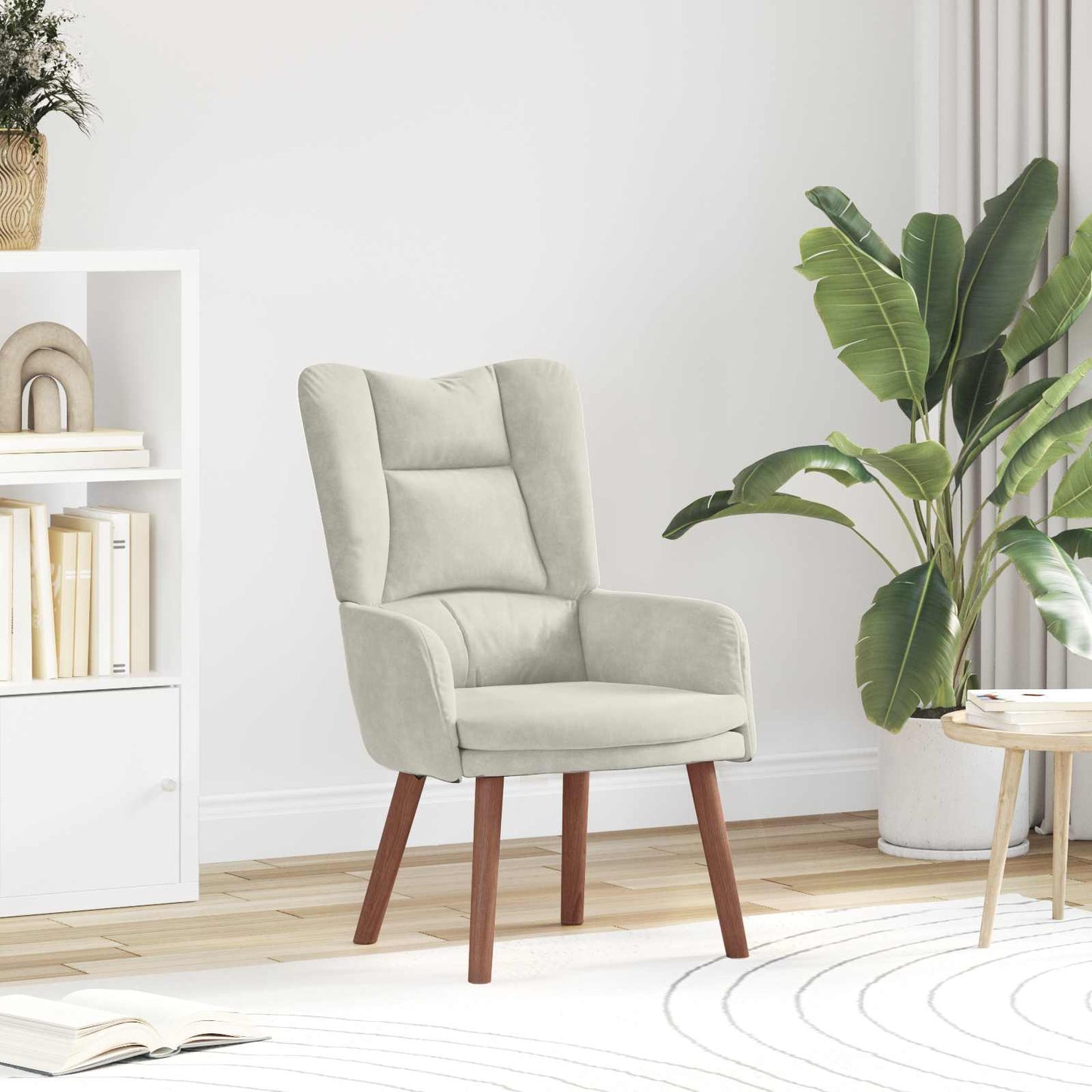 vidaXL Πολυθρόνα Κρεμ 63 x 67 x 94 εκ. Βελούδο