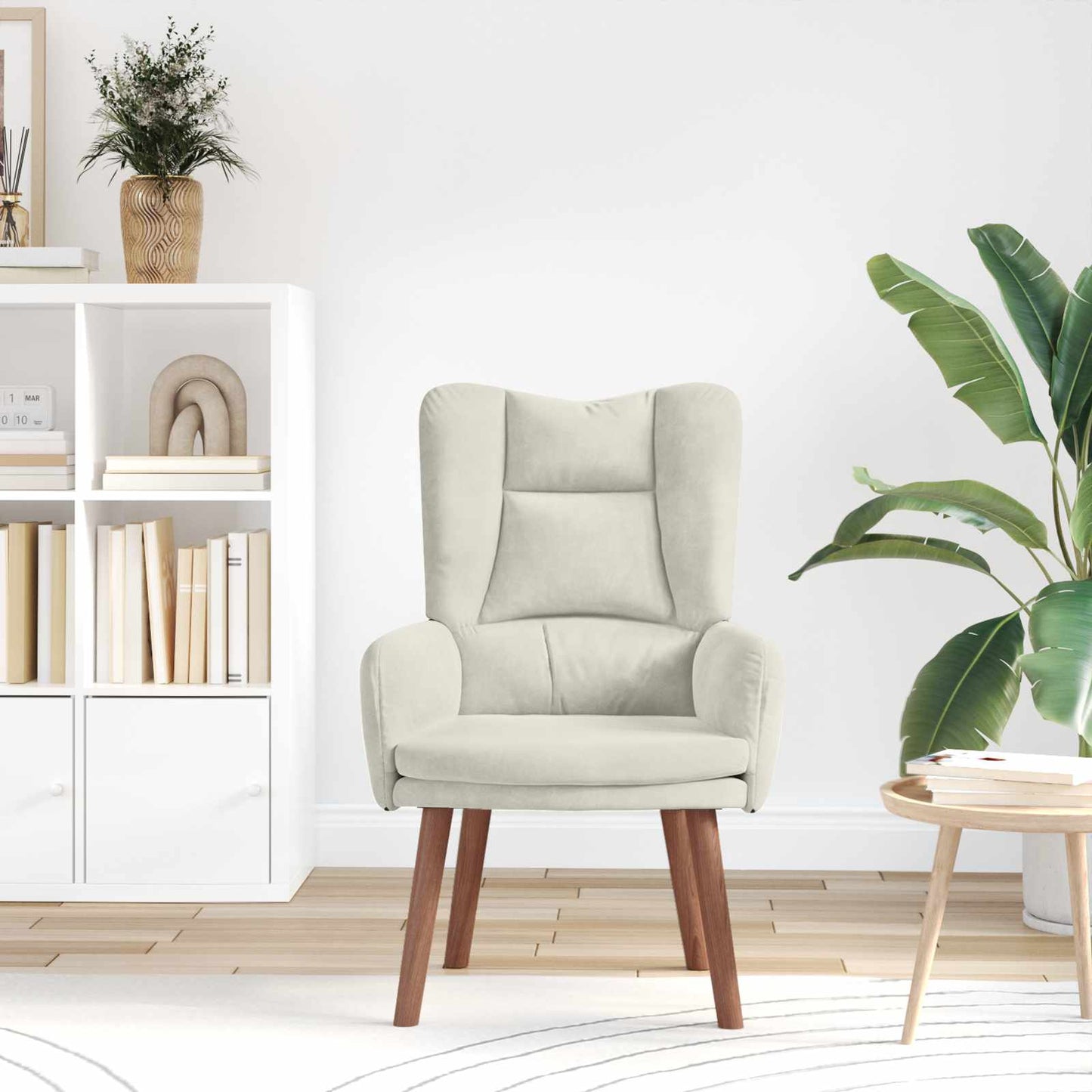 vidaXL Πολυθρόνα Κρεμ 63 x 67 x 94 εκ. Βελούδο