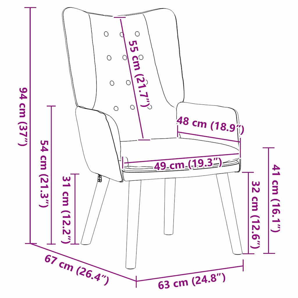 vidaXL Πολυθρόνα Μπλε 63 x 67 x 94 εκ. Βελούδο